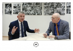 Nuotraukoje – Seimo kultūros komiteto pirmininkas Kęstutis Vilkauskas ir LŽS ir NŽKA pirmininkas Audrys Antanaitis